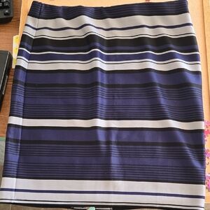 NYC Navy and White Striped Pencil Skirt